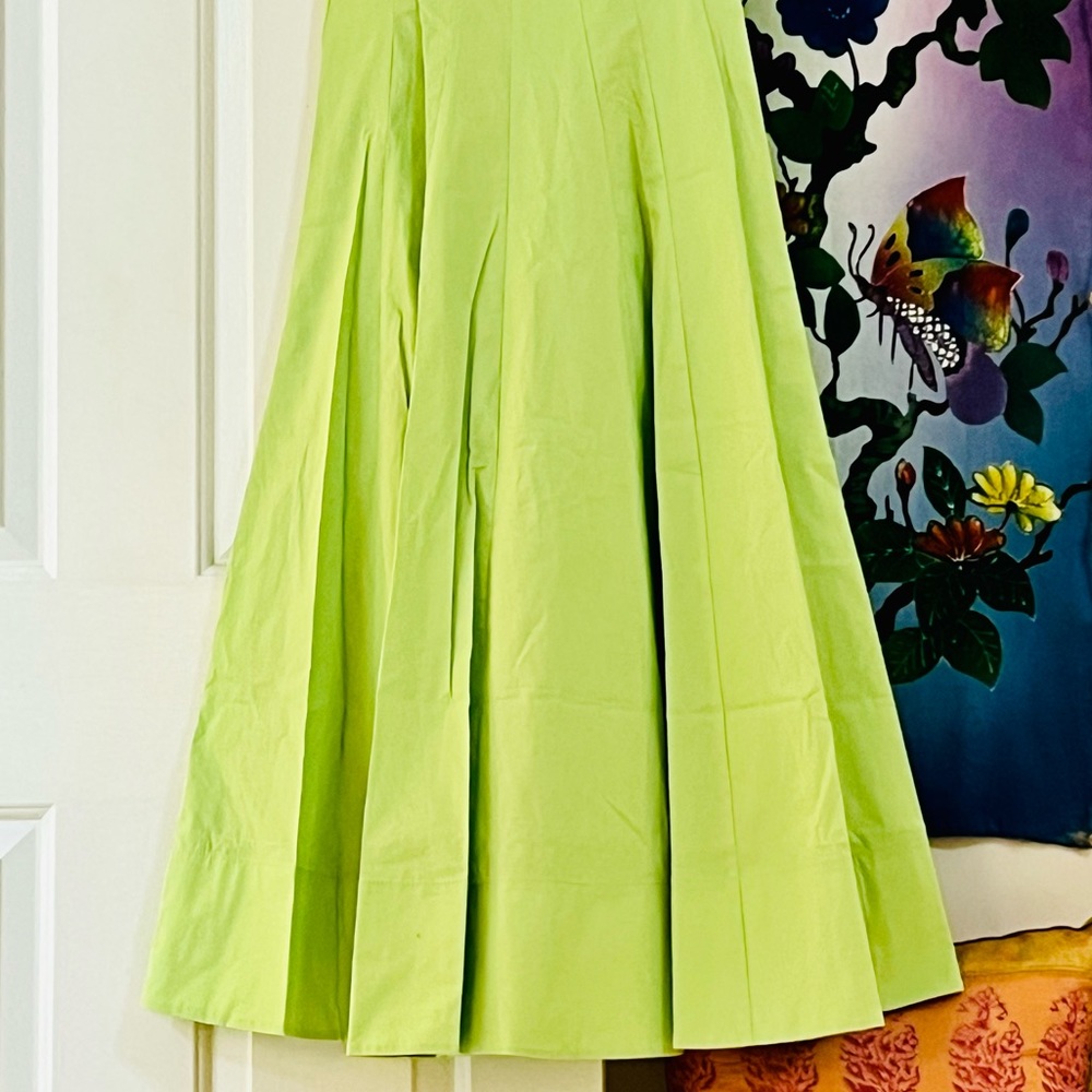 🌺🎉HP🎉🌺 NWT Staud Wells Midi Dress Lime - Picture 12 of 16
